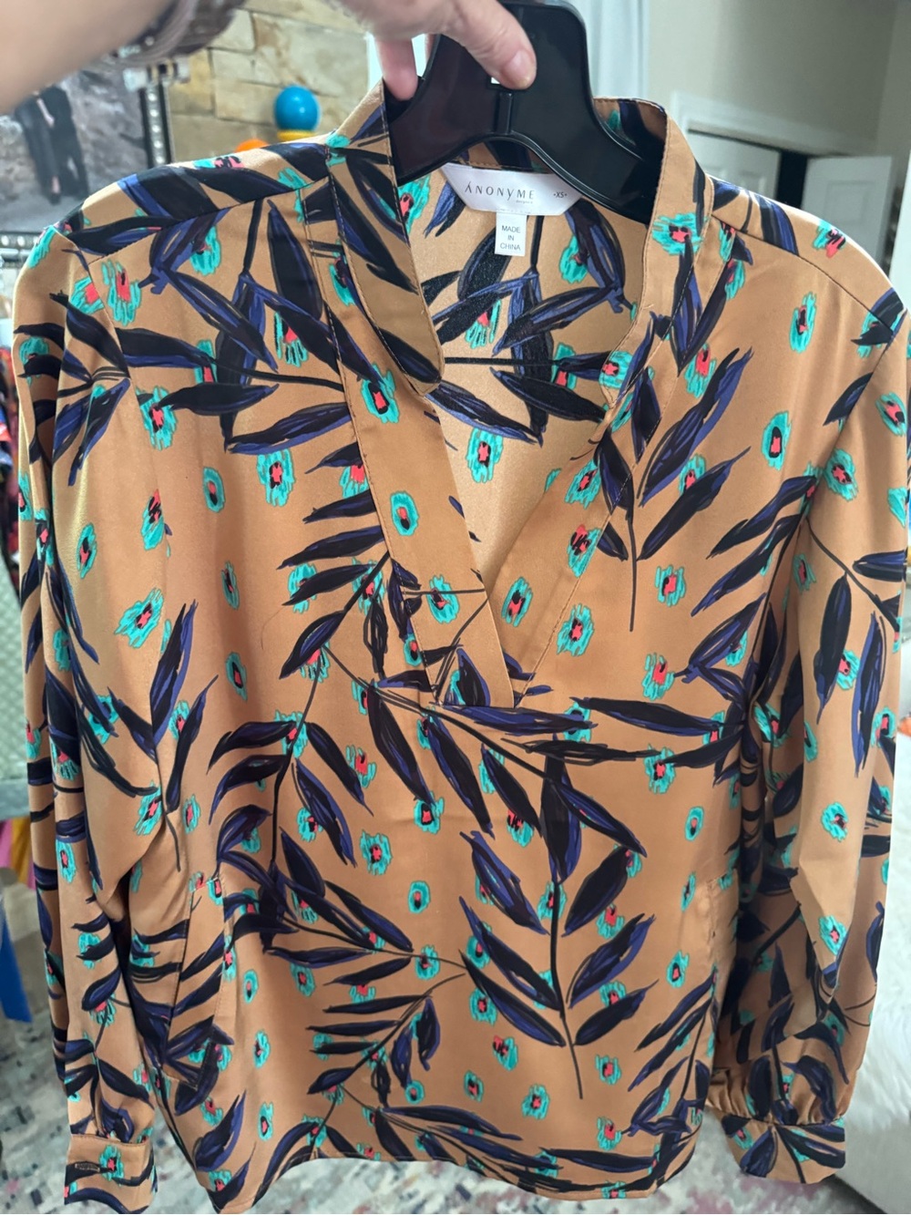 Anonyme Floral Print V-Neck Blouse